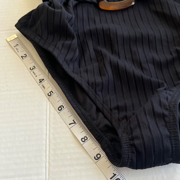 Time  Tru Babydoll Floral One Piece Swimsuit Small Belted Tie Resort Travel Pool - Picture 7 of 9